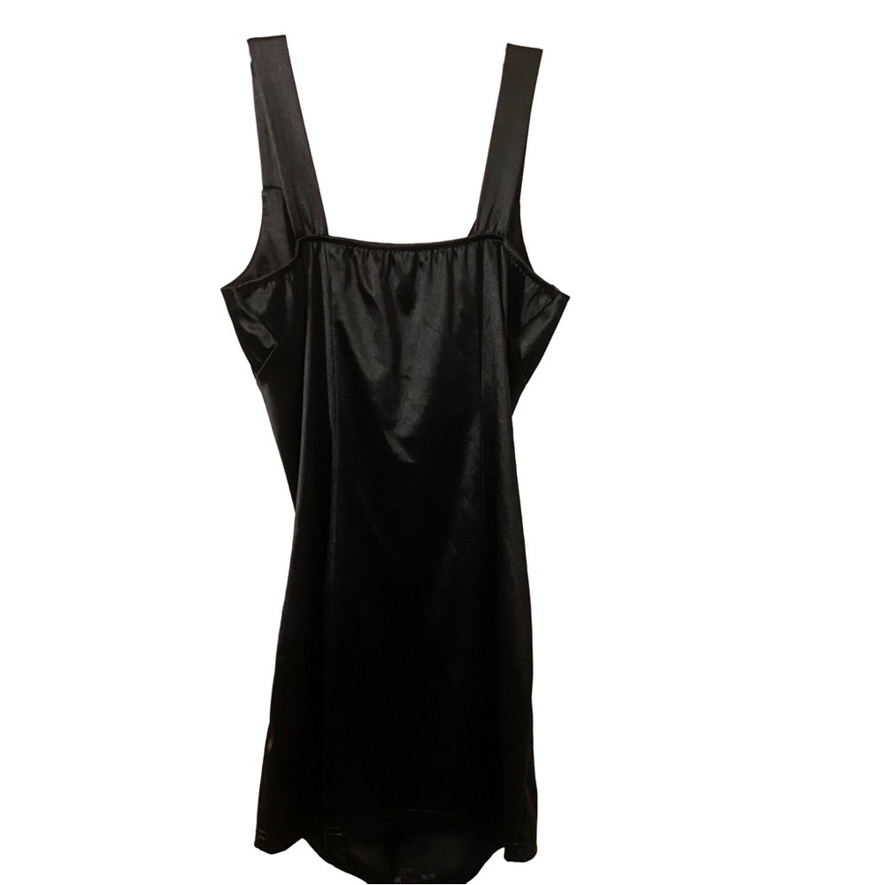 NASTY GAL Black Satin Ruched Bustier Hook And Eye Dress Size 6. - Picture 5 of 6